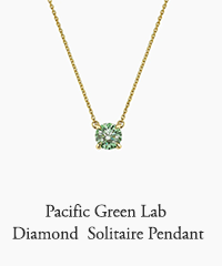 Pacific Green Lab Diamond Solitaire Pendant
