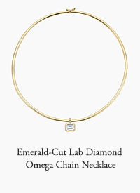 Emerald-Cut Lab Diamond Omega Chain Necklace