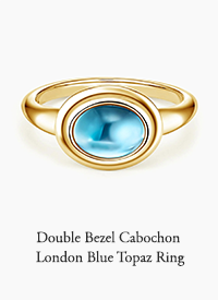 Double Bezel Cabochon London Blue Topaz Ring