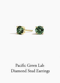 Pacific Green Lab Diamond Stud Earrings