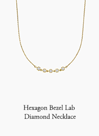 Hexagon Bezel Lab Diamond Necklace