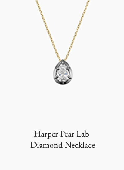 Harper Pear Lab Diamond Necklace
