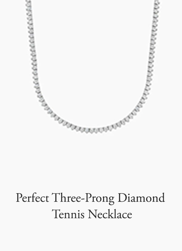 Perfect Three-Prong Diamond Tennis Necklace