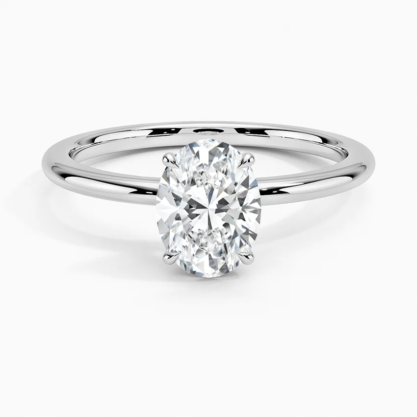 Petite Elodie 1.5mm Solitaire with 1ct Oval Certified Lab Diamond