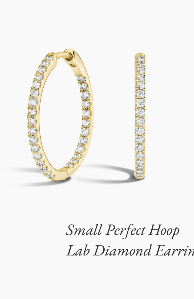 Small Perfect Hoop Lab Diamond Earrings