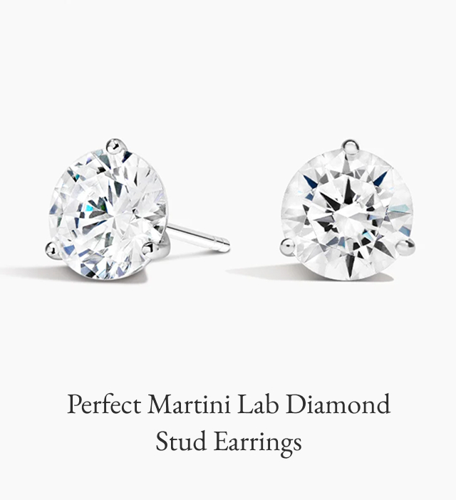 Perfect Martini Lab Diamond Stud Earrings 