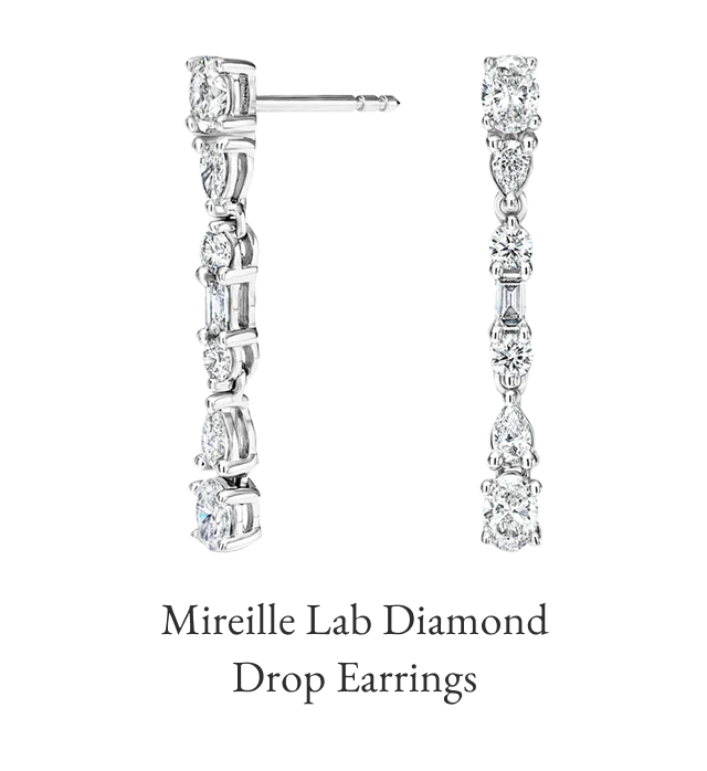 Mireille Lab Diamond Drop Earrings 