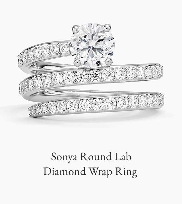 Sonya Round Lab Diamond Wrap Ring