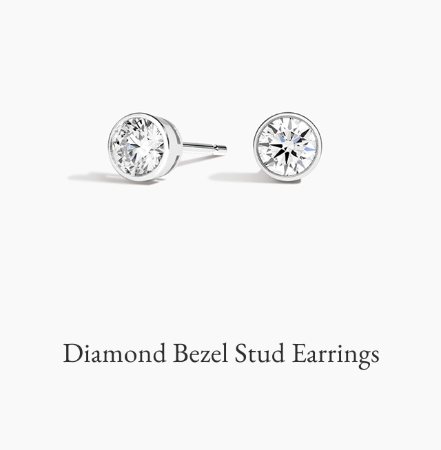 Diamond Bezel Stud Earrings