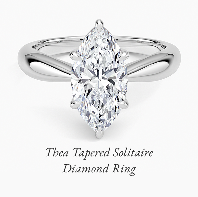 Thea Tapered Solitaire Diamond Ring