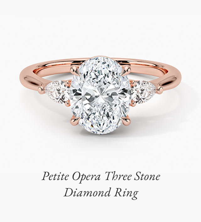 Petite Opera Three Stone Diamond Ring 