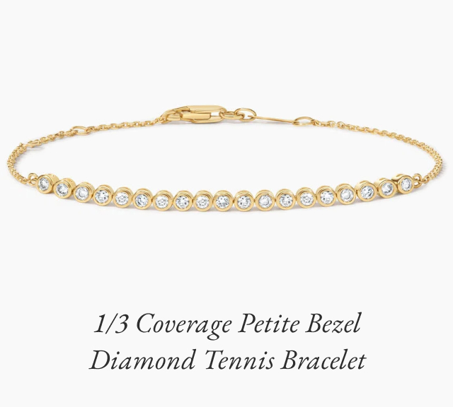 1/3 Coverage Petite Bezel Lab Diamond Tennis Bracelet