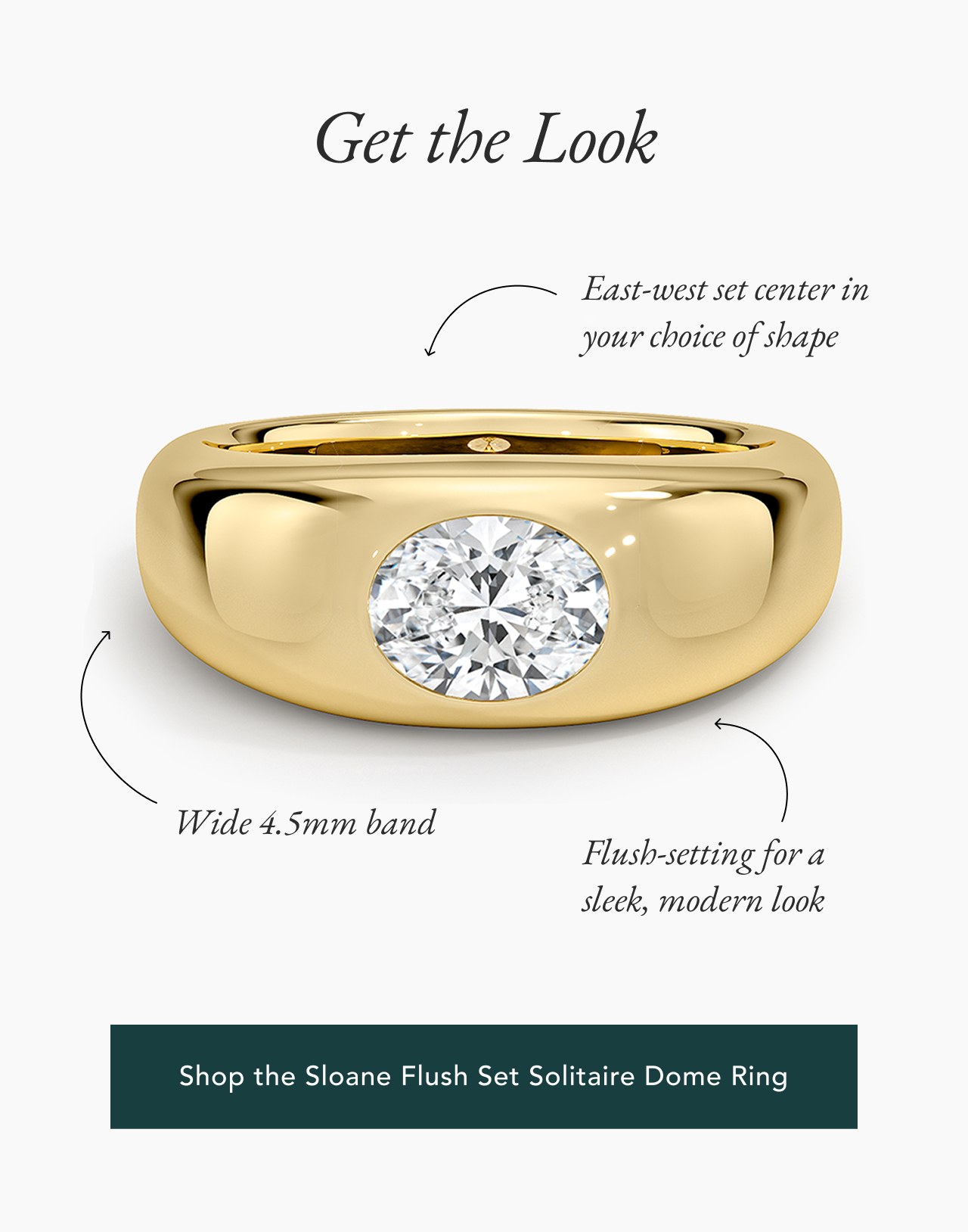 Shop the Sloane Flush Set Solitaire Dome Ring