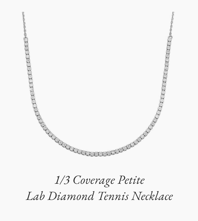 1/3 Coverage Petite Lab Diamond Tennis Necklace