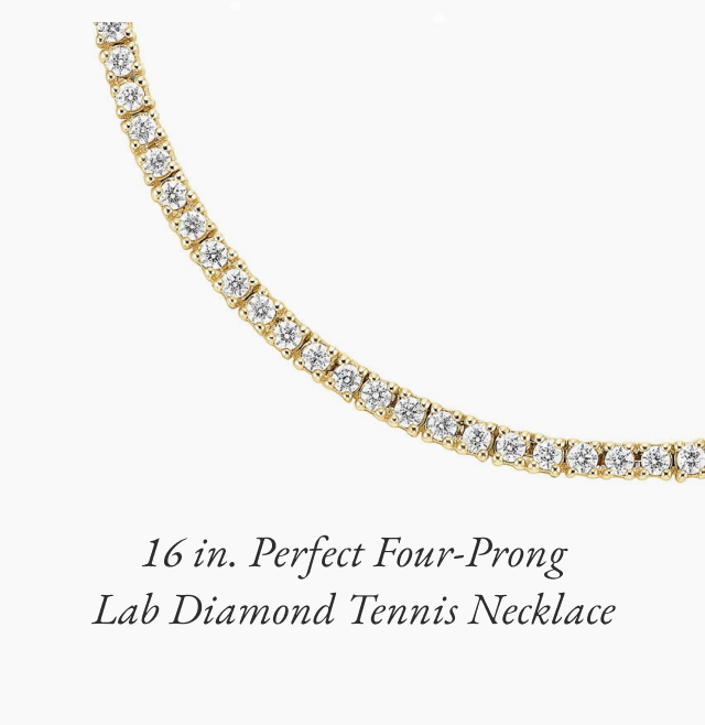 16 in. Perfect Four-Prong Lab Diamond Tennis Necklace