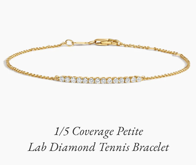 1/5 Coverage Petite Lab Diamond Tennis Bracelet 