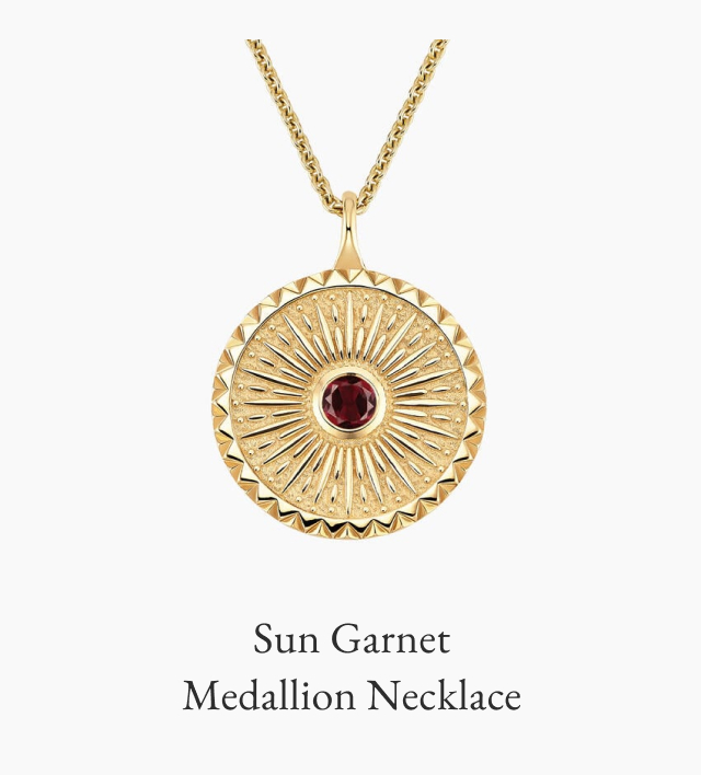 Sun Garnet Medallion Necklace