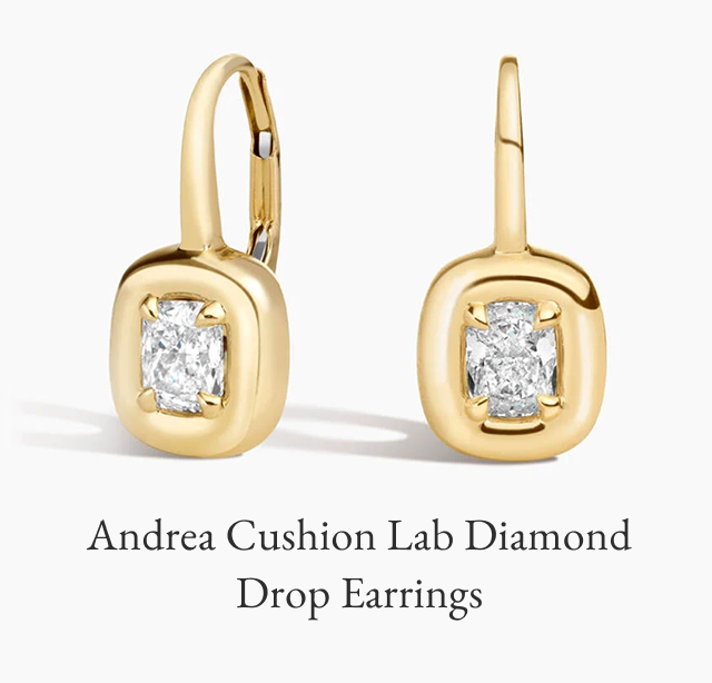 Andrea Cushion Lab Diamond Drop Earrings