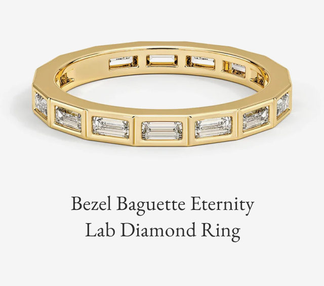 Bezel Baguette Eternity Lab Diamond Ring 