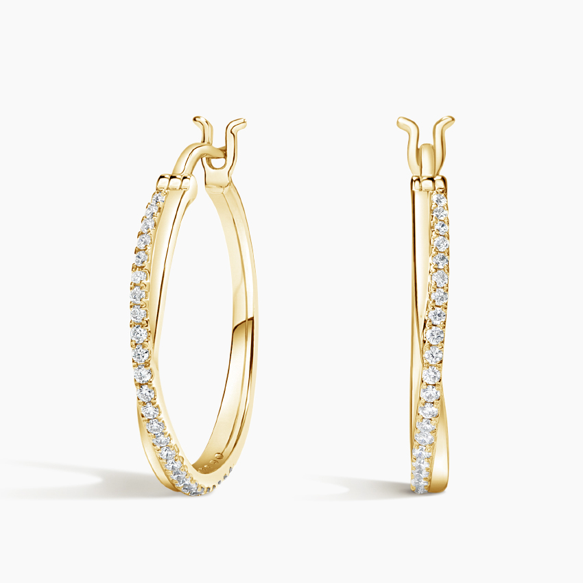 Calypso Twist Diamond Hoop Earrings