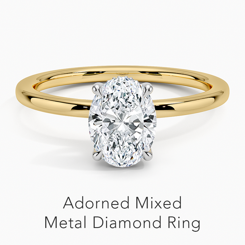 Adorned Mixed Metal Diamond Engagement Ring