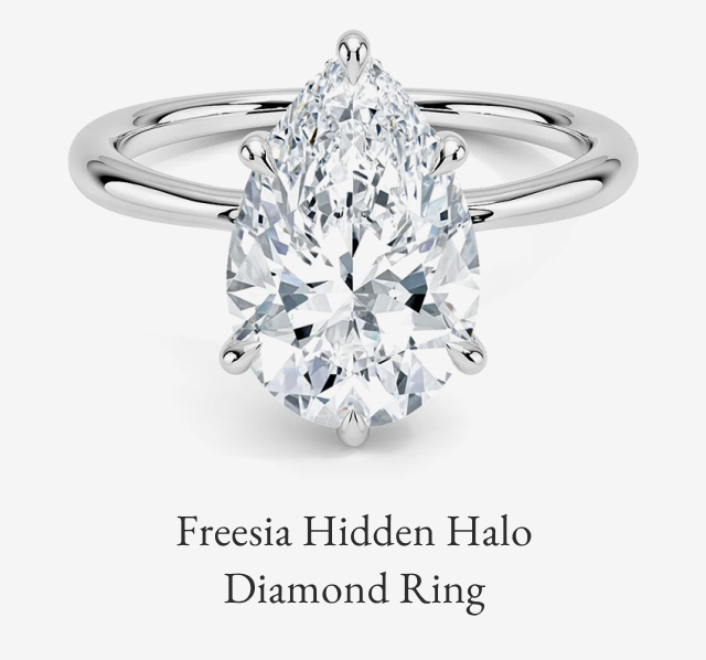 Freesia Hidden Halo Diamond Ring