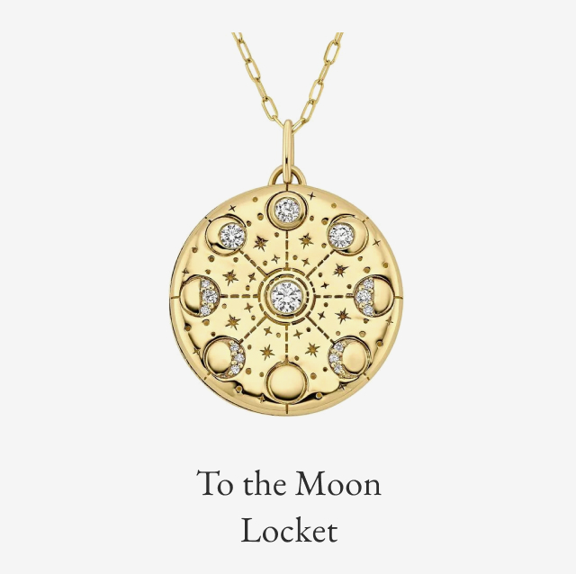 Engravable To the Moon Diamond Locket