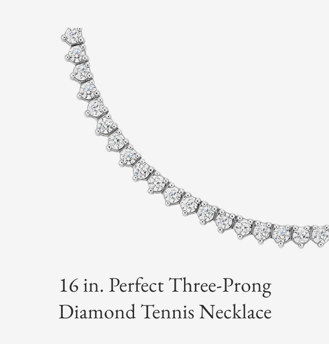 16 in. Perfect Three-Prong Diamond Tennis Necklace
