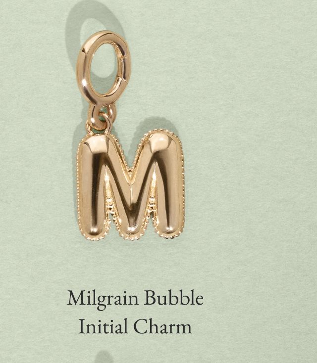 Milgrain Bubble Initial Charm