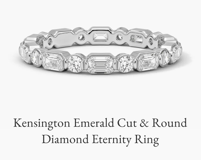 Kensington Emerald Cut and Round Diamond Eternity Ring