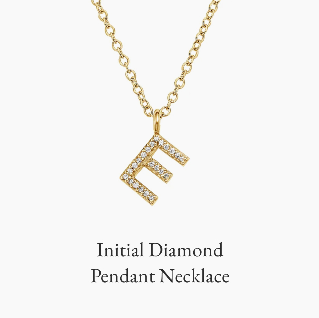 Initial Diamond Pendant Necklace