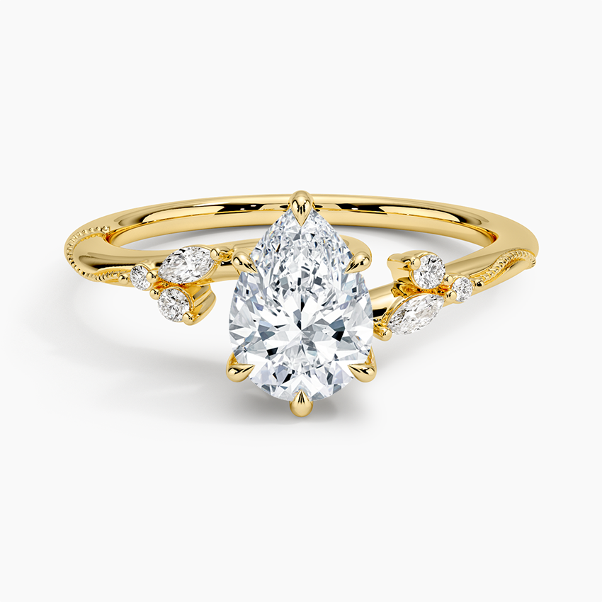 Camellia Milgrain Diamond Ring