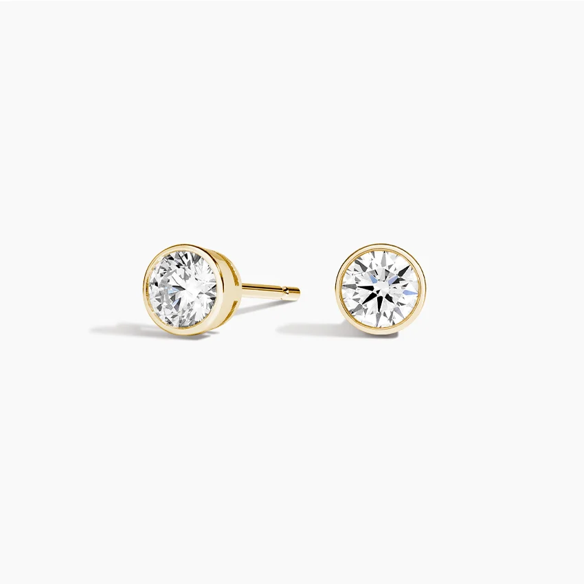 Lab Diamond Bezel Stud Earrings