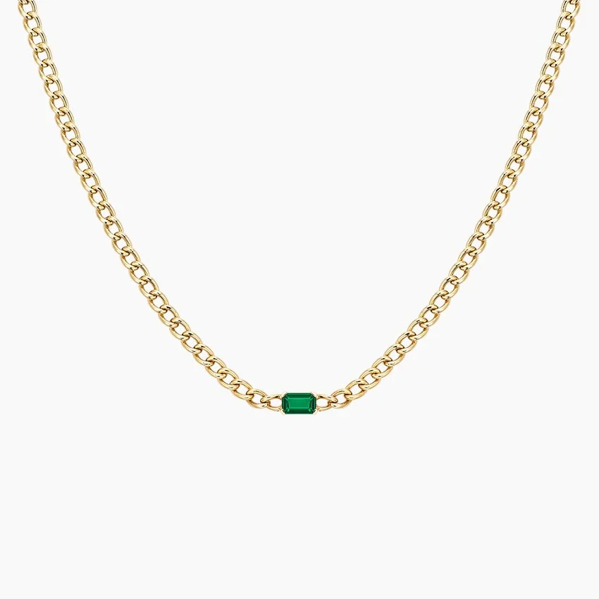 Lia Lab Grown Emerald Chain Necklace