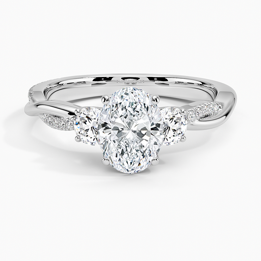 Petite Twisted Vine Three Stone Diamond Ring