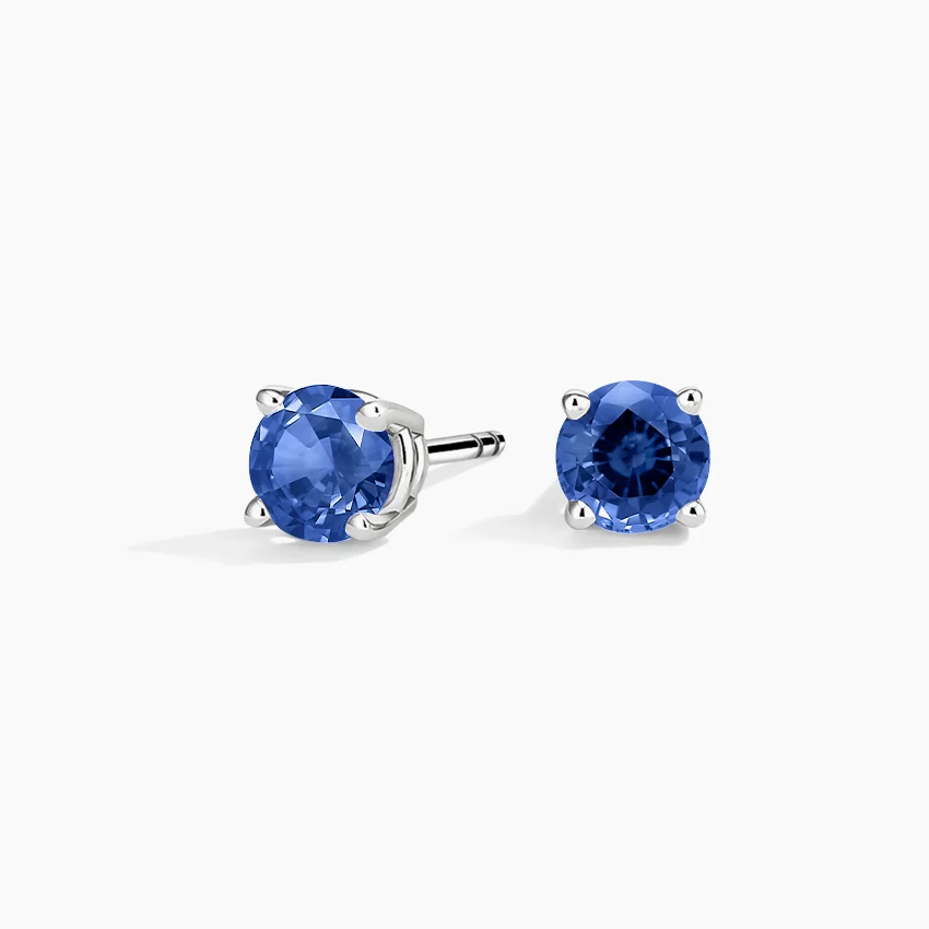 Solitaire Sapphire Stud Earrings