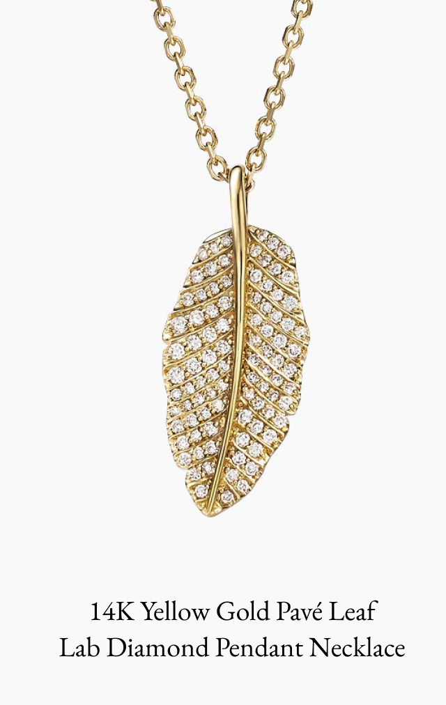 Pavé Leaf Lab Diamond Pendant Necklace