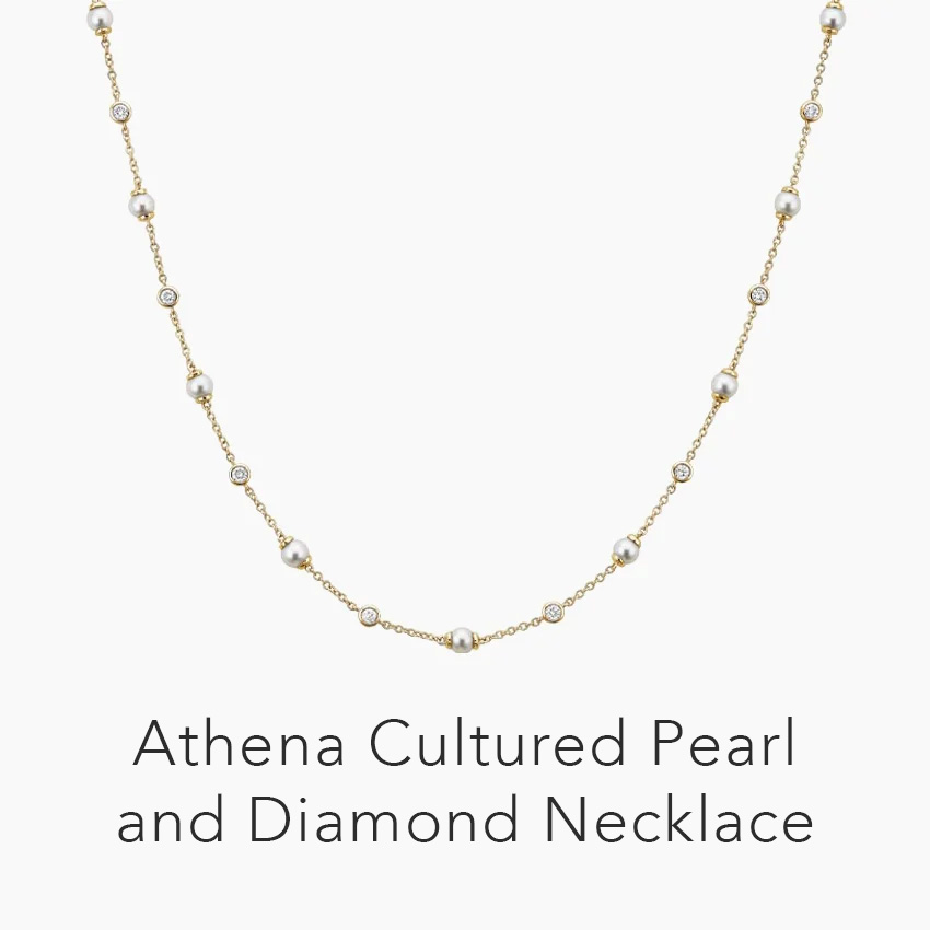 Athena Premium Akoya Cultured Pearl and Diamond Strand Necklace