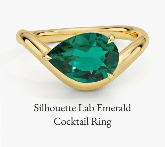 Silhouette Lab Emerald Cocktail Ring