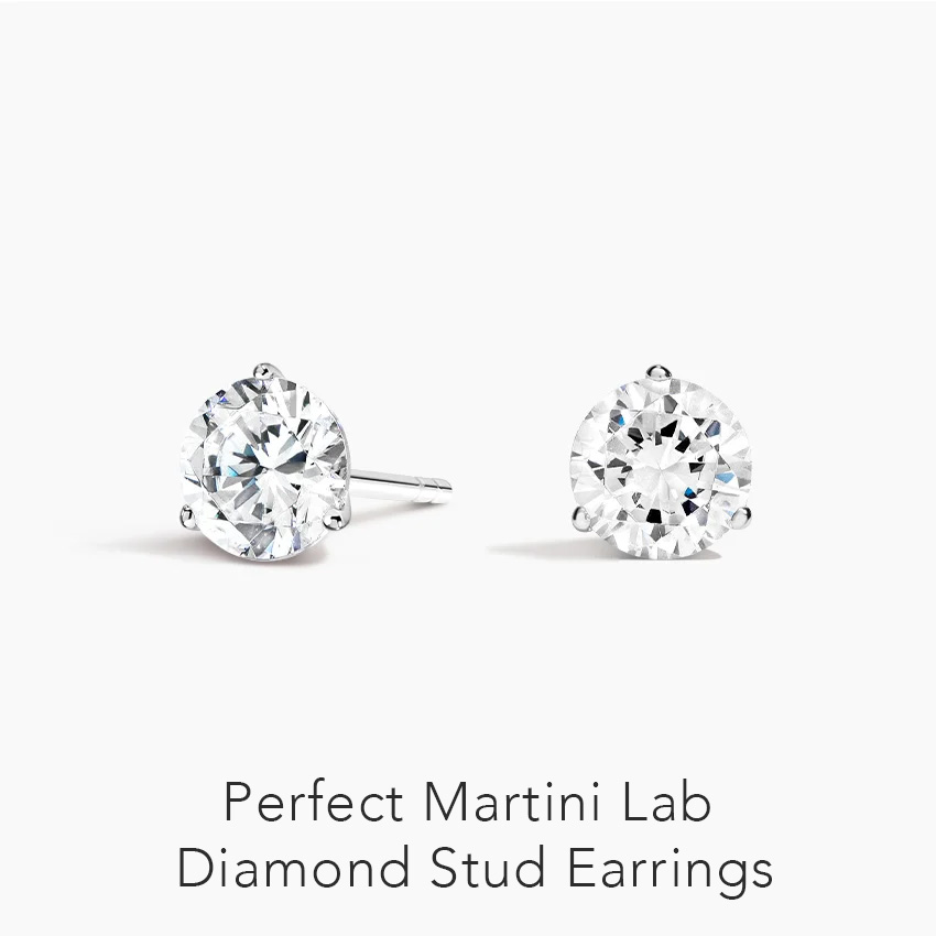 Perfect Martini Lab Diamond Stud Earrings