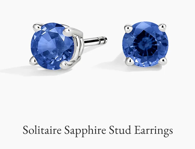 Solitaire Sapphire Stud Earrings