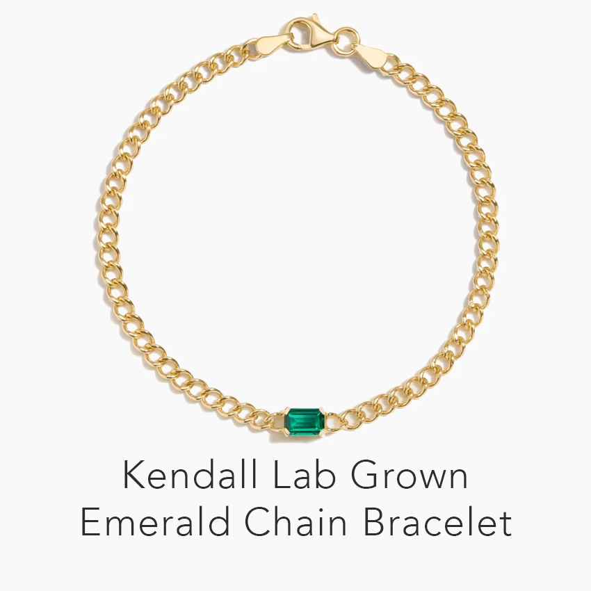 Kendall Lab Grown Emerald Chain Bracelet