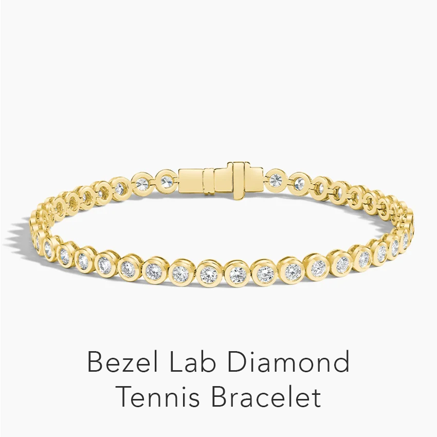 Bezel Lab Diamond Tennis Bracelet 