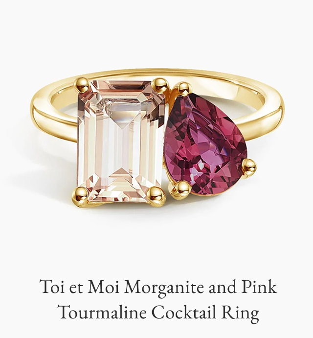 Toi et Moi Morganite and Pink Tourmaline Cocktail Ring