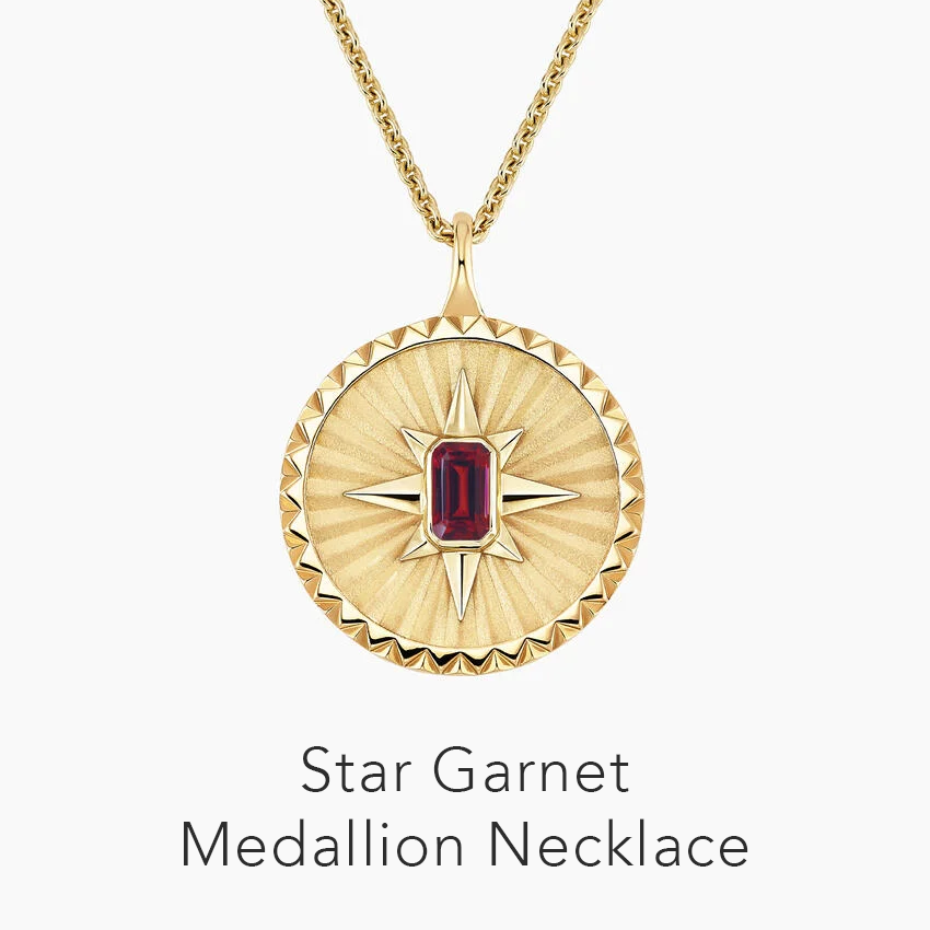 Star Garnet Medallion Necklace
