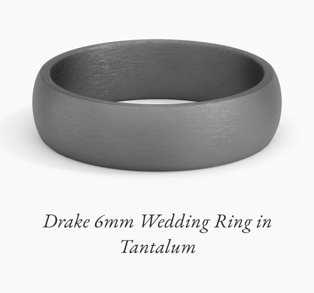 Tantalum Drake 6mm Wedding Ring