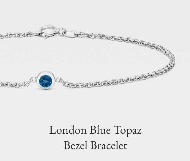 London Blue Topaz Bezel Bracelet in Silver