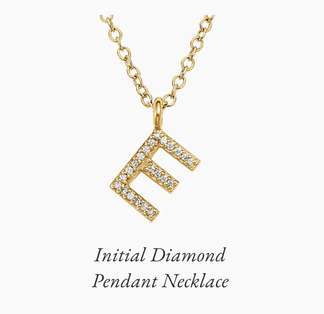 Initial Diamond Pendant Necklace 