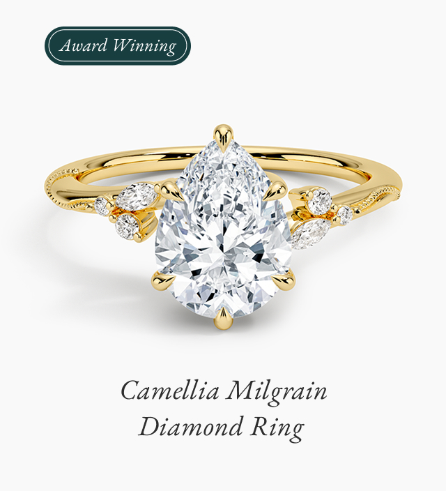 Camellia Milgrain Diamond Ring