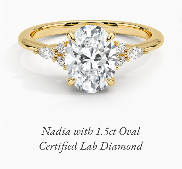 Nadia with 1.5ct Oval Certified Lab Diamond